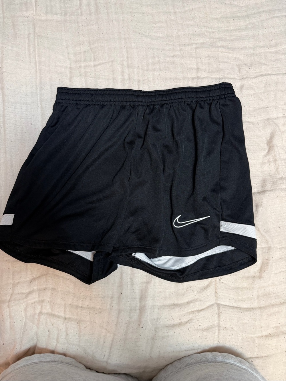 Nike Black Dri-FIT Athletic Shorts with White Logo
